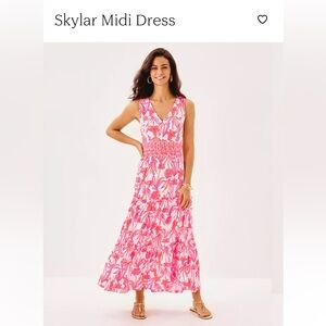 Lilly Pulitzer Vibrant Pink and White Maxi Dress